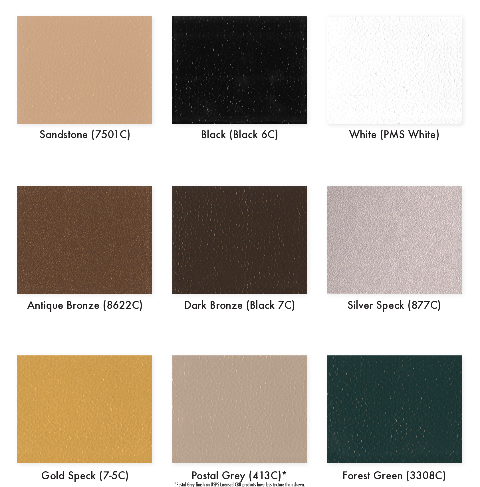 Powder Coat Charts